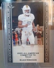 BIJAN ROBINSON 2020 LEAF 1ST PRINTED ARMY ALL-AMERICAN ROOKIE CARD 98! TEXAS!