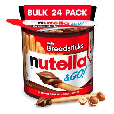 Nutella & Go Kids Snacks for Kids, Hazelnut Spread, 24 Pack, 1.8 oz