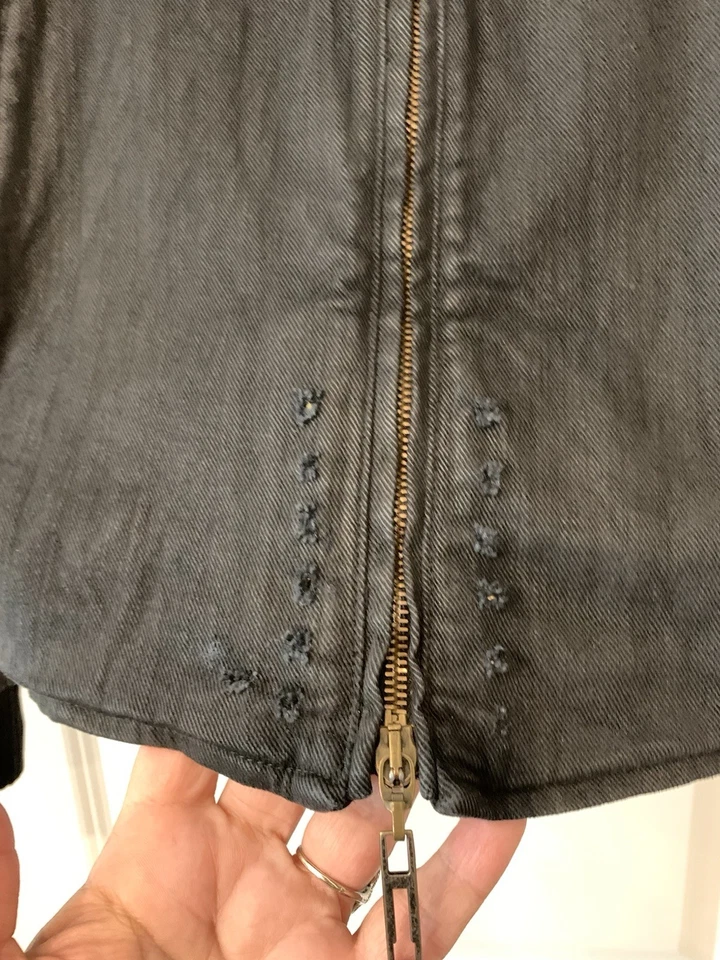 Chaqueta de moto CNC negra de lona encerada para hombre mediana mezcla de algodón Foto 4 de 4