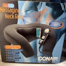 Conair Body Benefits Heated Electric Neck Pillow Massager Head Rest Black NOB