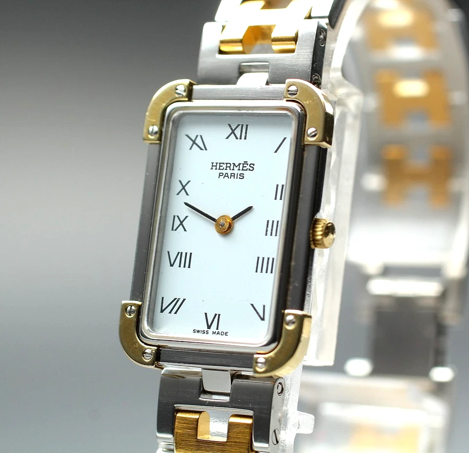 [Casi COMO NUEVO] Reloj Mujer Hermes Croisiere Vintage 23mm Oro Blanco Romano Cuarzo Foto 2 de 4