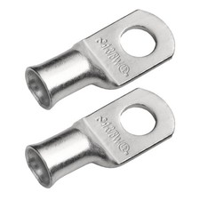 SELTERM 2pcs 1 AWG 3/8" Stud Wide Pad Tinned Copper Wire Lugs, Battery Lugs, ...