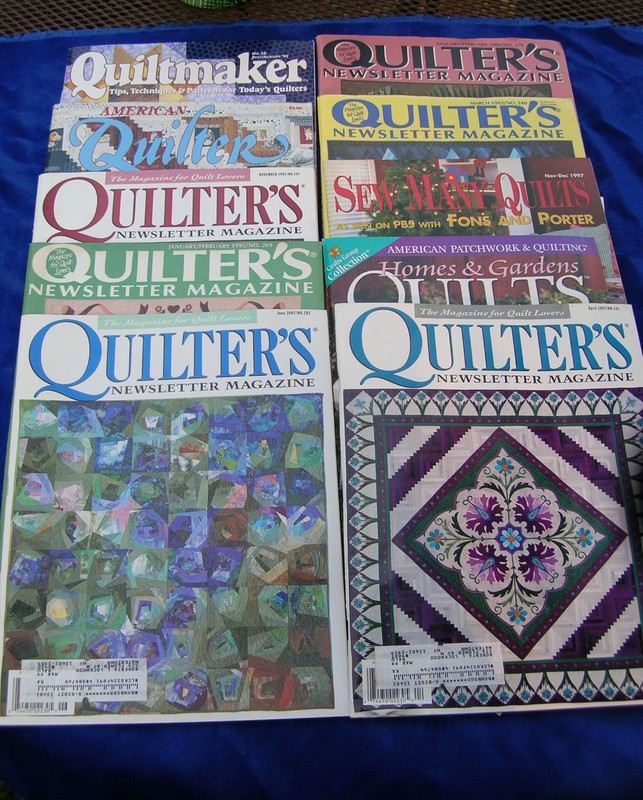 Lot of ten different quilting magazines, mostly1990s.