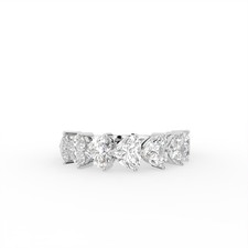 2.41g 14K White Gold Lab Grown Diamond Heart Ring, Eternity Band Love Symbol