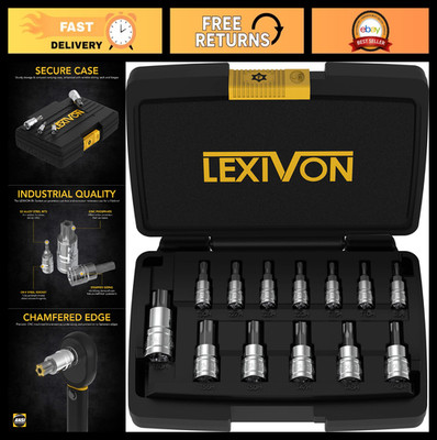 13-Piece Tamper Proof Torx Bit Socket Set, S2 Alloy Steel, Security Star T8-T60,