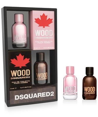Wood Dsquared2 Women 0.17oz EDT Splash+Wood Dzquared2 Men 0.17oz EDT Splash NIB