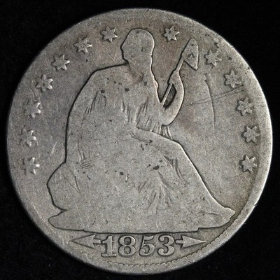 1853/1853-O DOUBLE DATE Seated Liberty Silver Half Dollar VG E378 ZQTEG