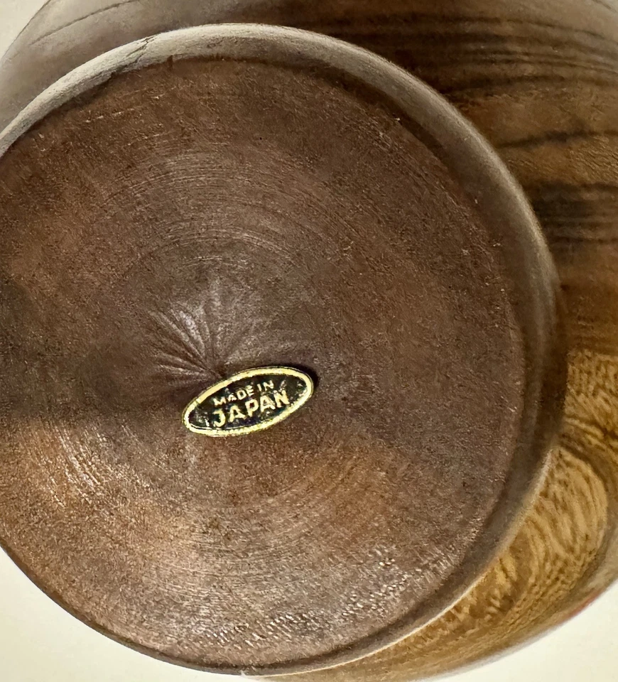 Винтажная декоративная деревянная чаша 1970-х в форме сферы сервировочное блюдо Monkeypod Япония - Изображение 4 из 4