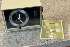 VINTAGE ‘70s General Electric C1400A AM Beige Clock Radio + User Manual, WORKS!