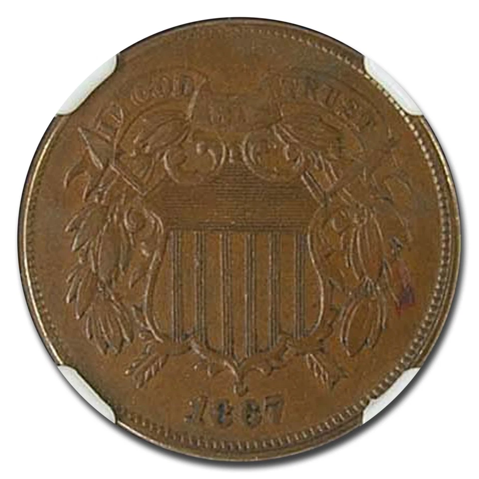 1867 Two Cent Piece AU-55 NGC (DDO, FS-101) - Image 2 of 3