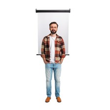 CFS Products Retractable White Photo ID Backdrop for Passport Photos Wall/Ce...