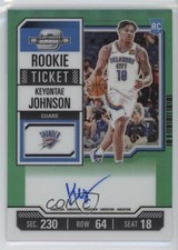 2023-24 Panini Contenders Optic Green Prizm 71/75 Keyontae Johnson #113 Auto pe8