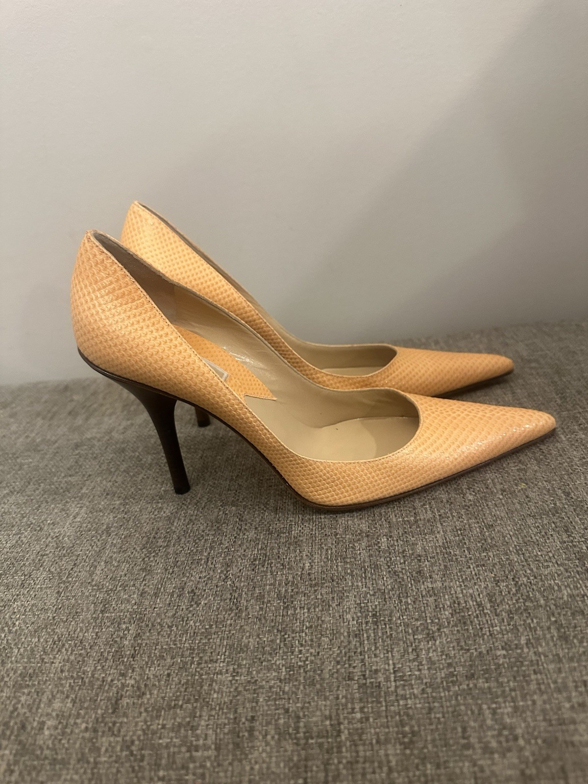 Michael Kors Orange Snakeskin Stilettos Size 7.5