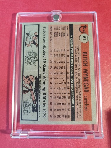 1981 Topps Baseball #61 Butch Wynegar Minnesota Twins - Foto 2 di 2