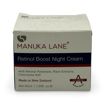 Manuka Lane Retinol Boost Night Cream Plant Extracts & CoQ10 1.69 Oz