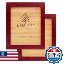 Rustic Wooden Picture Frame 5x7 Inch - Set 2-100 Natural Eco - Mahogany