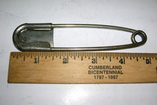 Vintage Large Risdon Key-Tag Safety Pin 5" Blanket Pin Military Pin 1920's-1950'