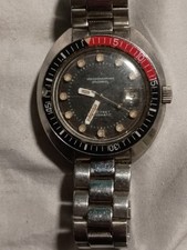 Vintage Bulova Snorkel Devil Diver 666 Feet Automatic Date Black Dial