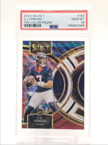 C.J. STROUD 2023 SELECT PREMIER LEVEL ROOKIE TRI COLOR RC /225 PSA 10 Q2725
