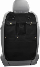 Car Seat Back Organizer with Multiple Pockets and Hooks black