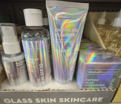 Glass Skin Glow Global Beauty Care Cleanser, AHA Essence, Serum &  Moisturizer