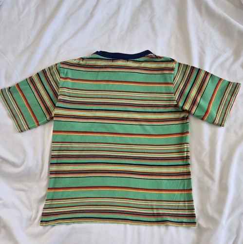 Vtg Polo Ralph Lauren Boys T-Shirt Sz 6 Stripe Green Multicolor Y2K Preppy Beach - Picture 4 of 4