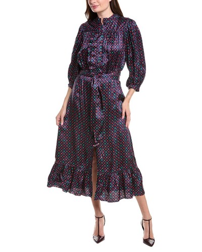 Sandro Tie Waist Shirtdress Women's Blue 36