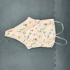 H M Womens One-Piece Swimsuit Beige With Colorful Print Size S Polyester Blend A