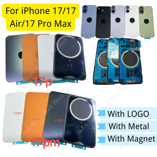 For iPhone 17 17 Air 17 Pro Max Lot Back Glass Replacement With Metal Magnet - $90.42