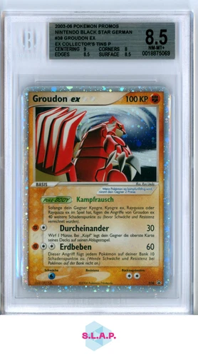GROUDON EX POKEMON 38 2003 BLACK STAR PROMO HOLOFOIL GERMAN POP 18 BGS 8.5