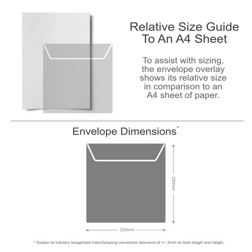 220 x 220 Magnolia Large Square Envelopes | Peel/Seal | 120gsm Straight Flap - Picture 3 of 3