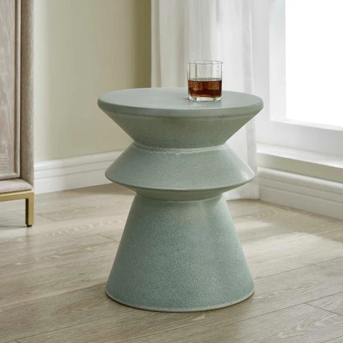 Uttermost 50206 Imogene 14"W Accent Stool - Seafoam - Picture 3 of 3