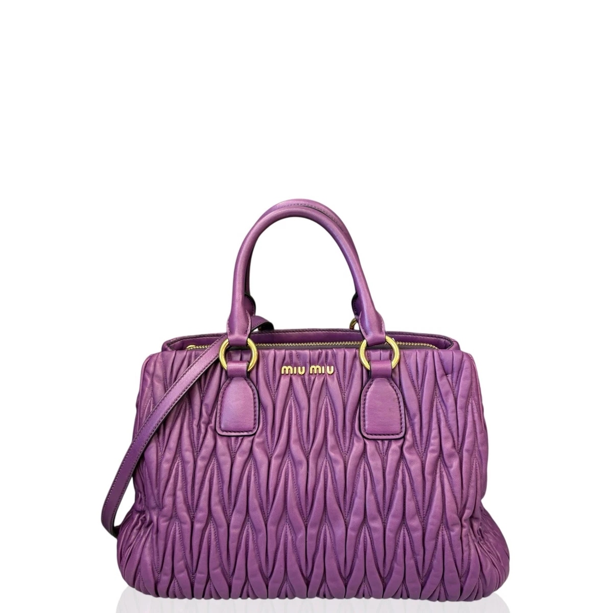 Purple Leather Exterior Miu Miu Bags & Handbags for Women for sale