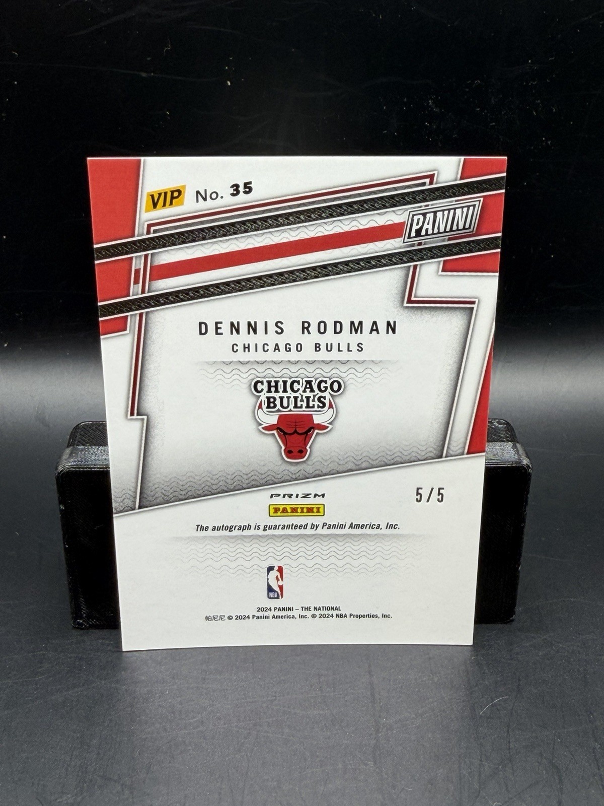 2024-25 Panini Prizm Dennis Rodman Black Gold Auto #5/5 Chicago Bulls view 2