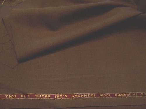 3y WINTER WEIGHT ITALIAN DESIGNER BROWN SUPER 180 CASHMERE WOOL GABARDINE FABRIC - Picture 5 of 7