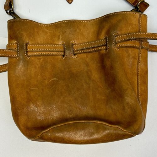 Madewell The Florence Leather Drawstring Crossbody Bucket Bag Purse Small Brown - Picture 3 of 10