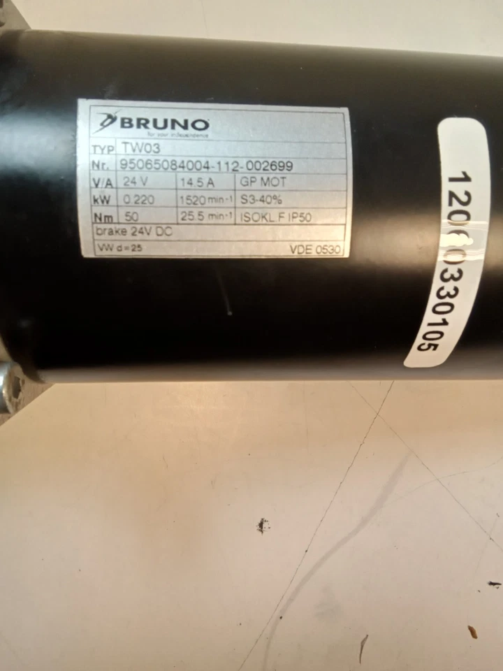 Conjunto de motor salvaescaleras Bruno SRE 3000, freno y caja de cambios, SM1 Foto 3 de 4