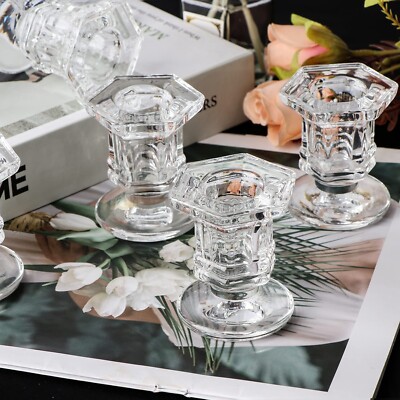 Okuna Outpost 12-Pack Clear Glass Taper Candle Holders – Set Of 12