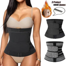 US Sauna Sweat Waist Trainer Quick Weight Loss Trimmer Kit Waste Cincher Fitness