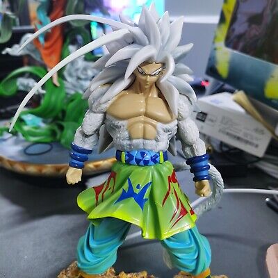 In Stock Dragon Ball Z Son Goku Super Saiyan Ssj5 White Hair Statue Figure  Model