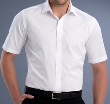 2x Mens Formal Office Shirts Casual Boys School Dress Shirt Short Sleeve 26"-19"