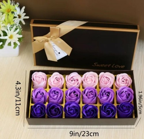Rosebox 🌹18 Soap Blumen in GeschenkBox Faszinierende Duft von Rosen Hübsche DE - Bild 2 von 2