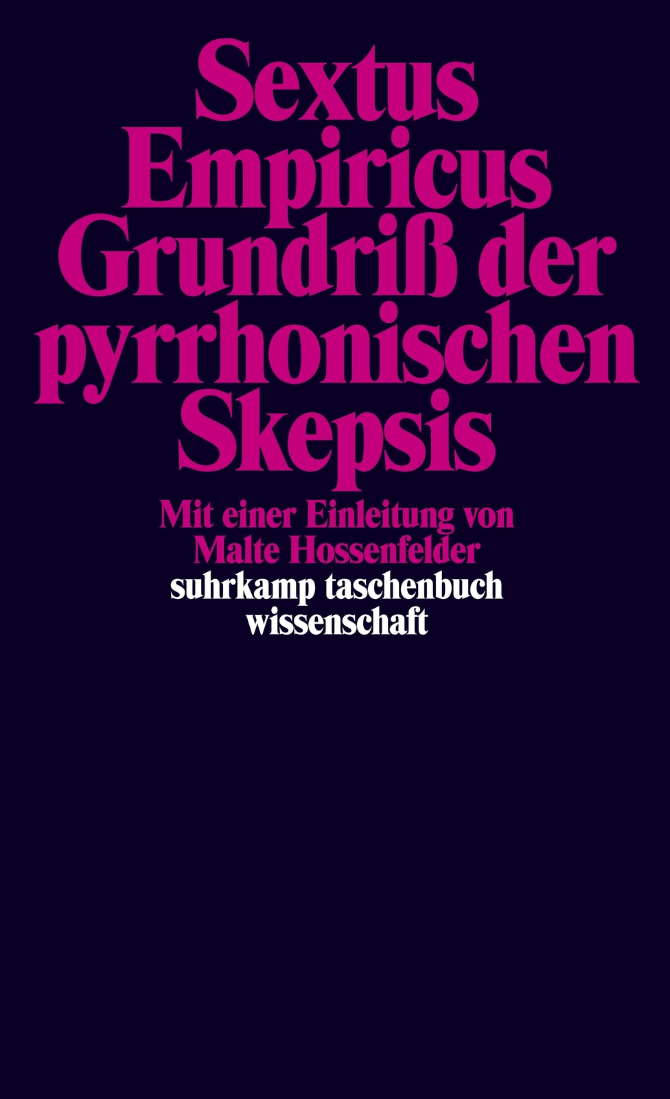 Thumbnail - Grundriß Der Pyrrhonischen Skepsis Sextus Empiricus