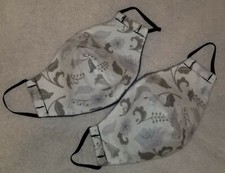 2 Pack - White Floral Handmade Facemask