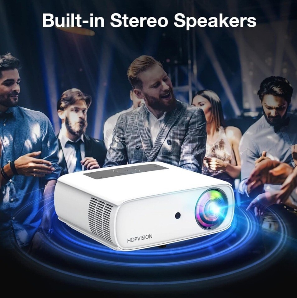 Native 1080P WiFi Bluetooth Projector Upgraded 15000L HD Video ...