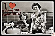 I LOVE BAKING SIGN! USA MADE! 8X12 METAL KITCHEN DECOR LOG CABIN GRANDMA BAKERY