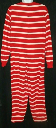 NICK And NORA Sock Monkey Striped Sleepwear Footed PAJAMAS Sz S
