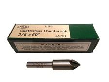 3/8" 60 Degree HSS 6 Flute Chatterless Countersink F.K.D. FKD Japan NEW