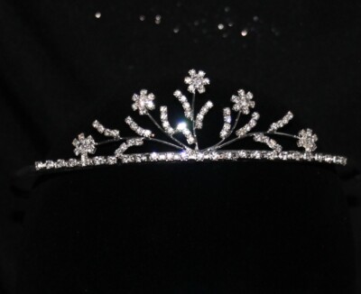 Rhinestone Tiara NEW Wedding Crown Pageant Silver color Priority Mail Ship