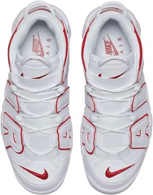Nike Air More Uptempo White Varsity Red Outline 921948-102 Men's